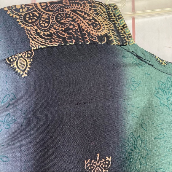 Vintage Sante Classics One Size Multicolor Boho Kaftan Dress Patio Artsy Maxi - Picture 14 of 14